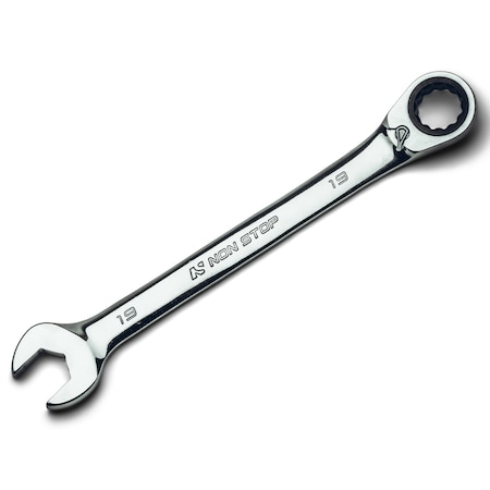 Non Stop Auto Tools 19mm Ultrafine 120Tooth Reversible Ratcheting Combination Wrench NS71019